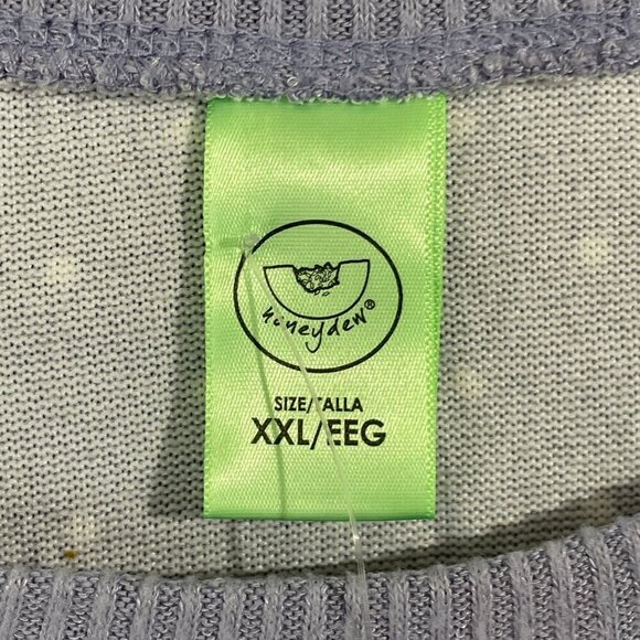 NWOT Honeydew Womens XXL Blue Polka Dot Pajama Set With Long Sleeves & Pants - Picture 4 of 6